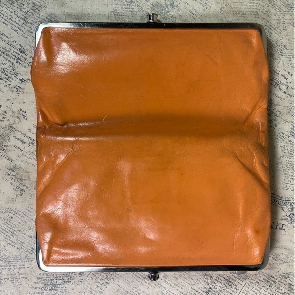 HOBO Lauren clutch wallet orange leather vintage - Picture 8 of 14